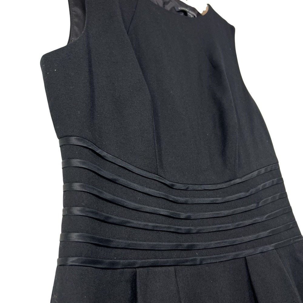 Banana Republic Black Wool Silk Trim Sleeveless Sheath Dress‎ Size 2 Stretch - Picture 3 of 10